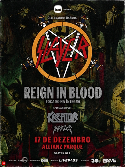 Slayer faz show único em São Paulo para celebrar os 40 anos da obra-prima “Reign In Blood”
